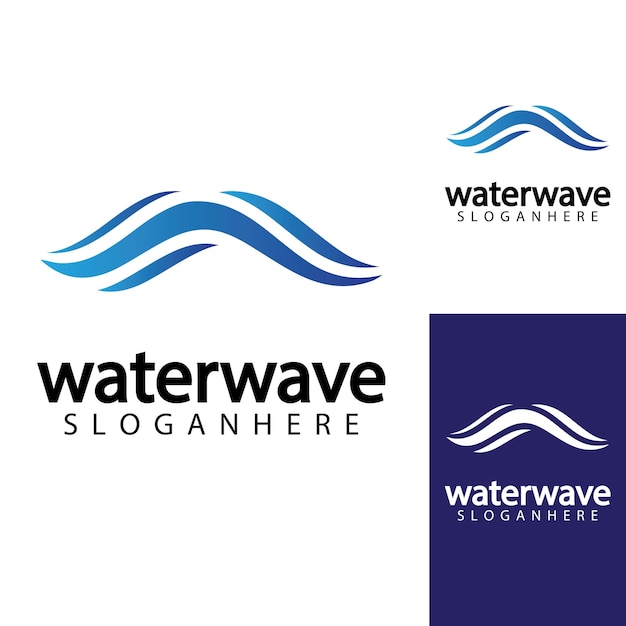 Water wave logo design template