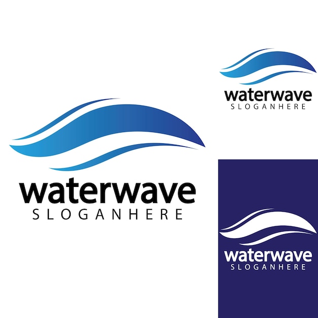 Water wave logo design template