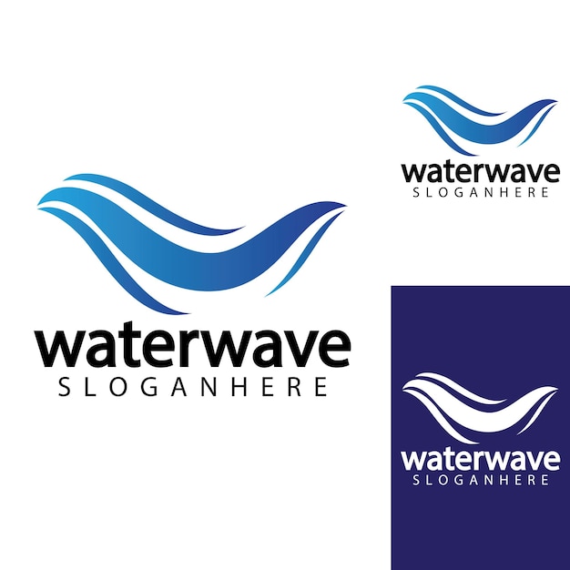 Water wave logo design template