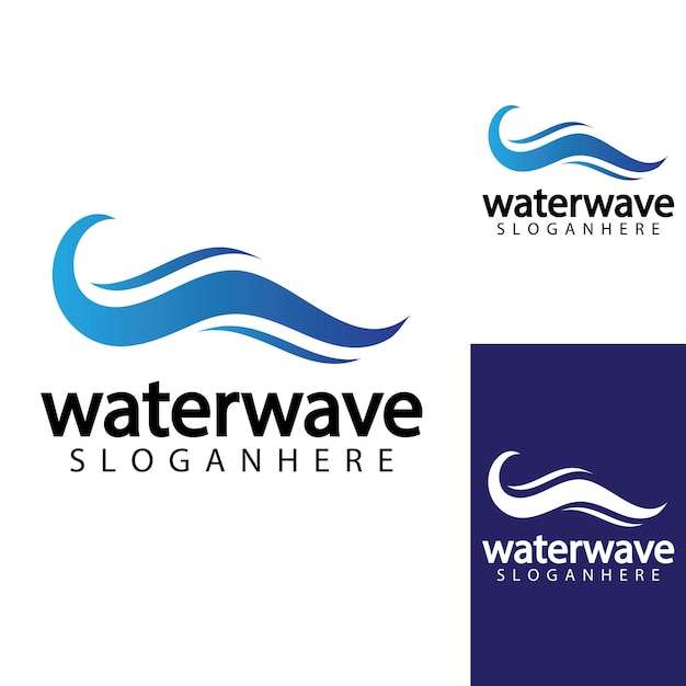 Water wave logo design template