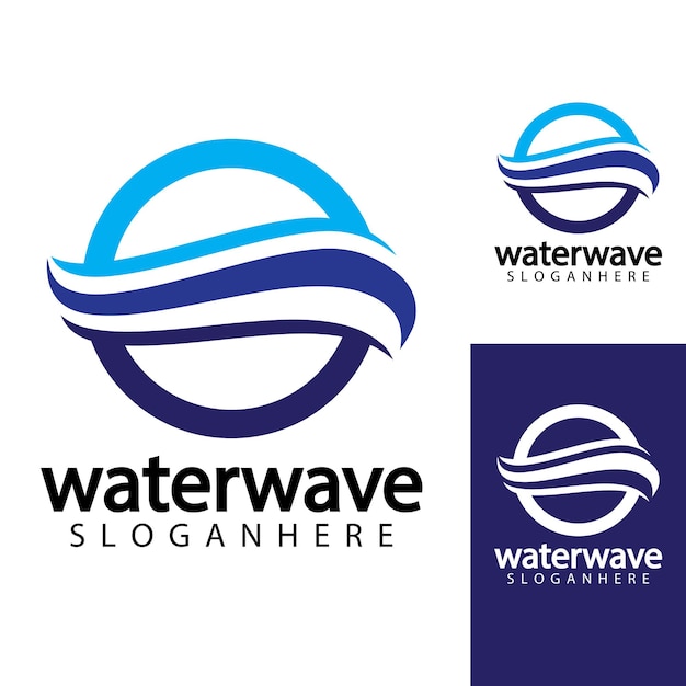 Water wave logo design template