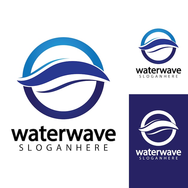 Modello di progettazione del logo dell'onda d'acqua