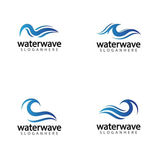 Water wave logo design template