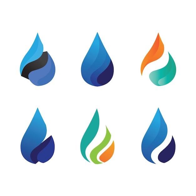 Water wave logo design template