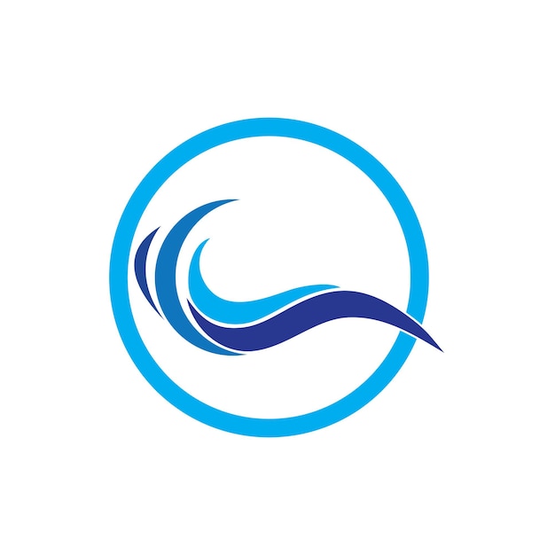 Modello di progettazione del logo dell'onda d'acqua