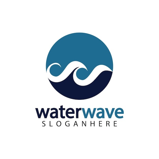 Water wave logo design template