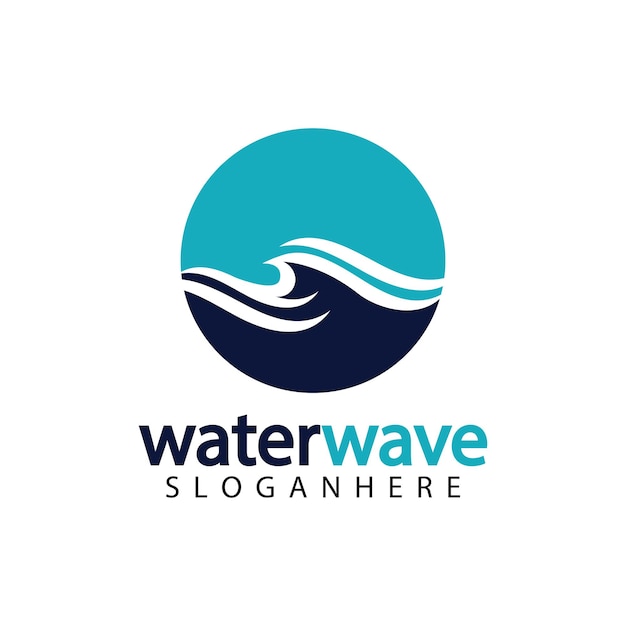 Water wave logo design template