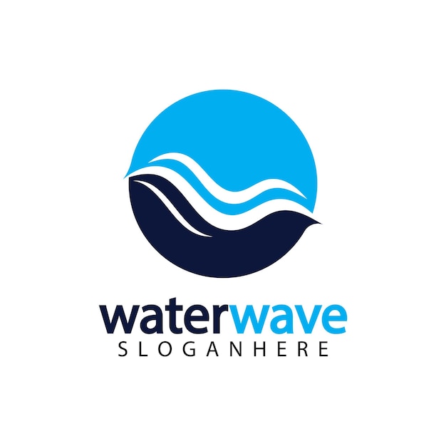 Water wave logo design template