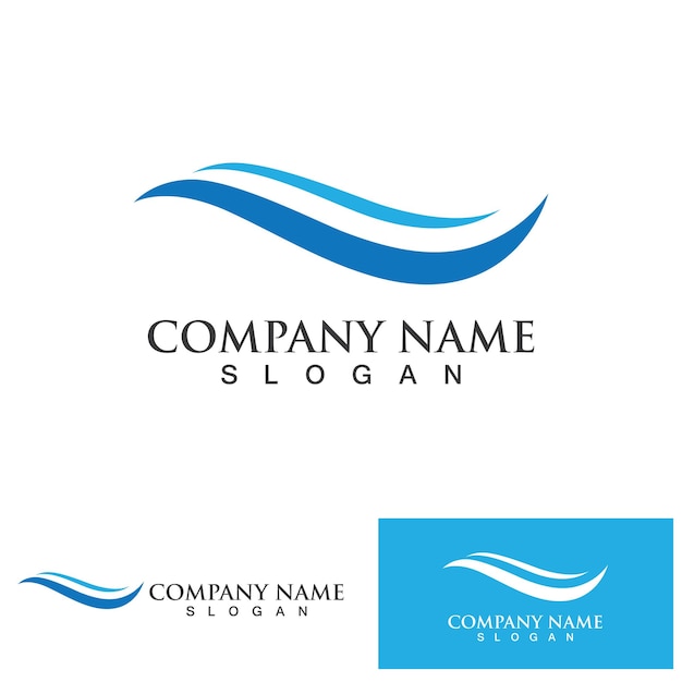 Water wave logo design template