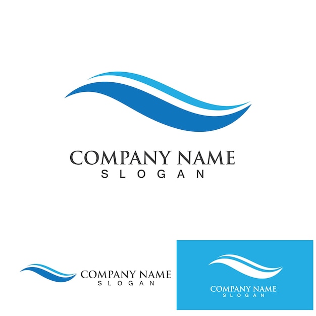 Water wave logo design template