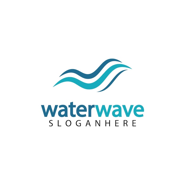 Water wave logo design template