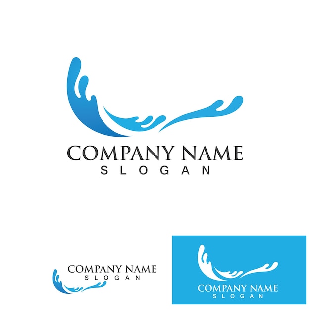 Water wave logo design template