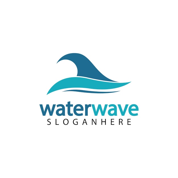 Water wave logo design template