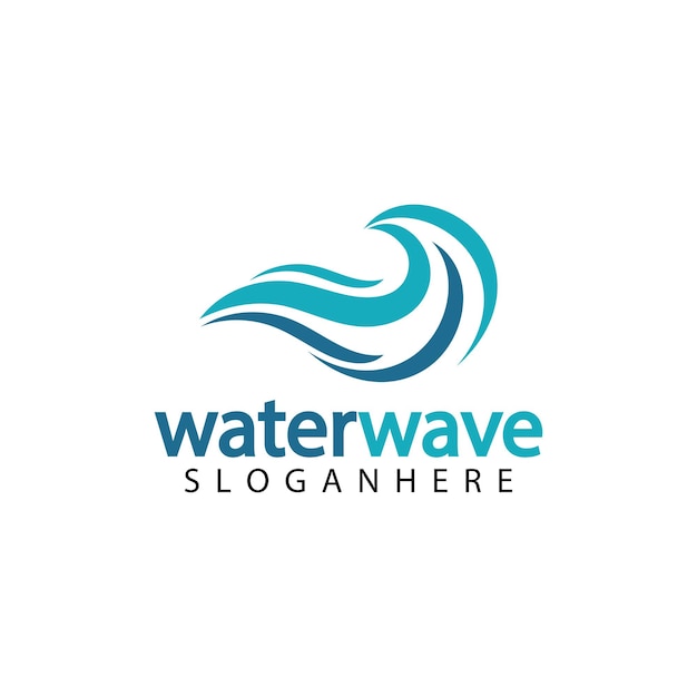 Water wave logo design template