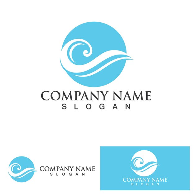 Water wave logo design template