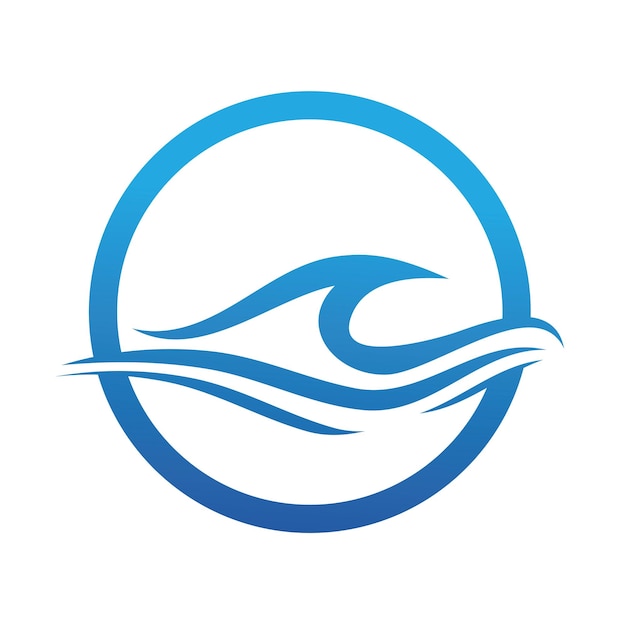 Water wave logo design template