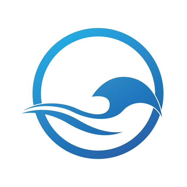 Water wave logo design template