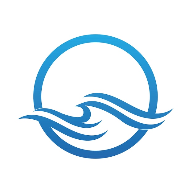 Water wave logo design template