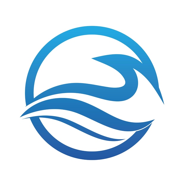 Modello di progettazione del logo dell'onda d'acqua