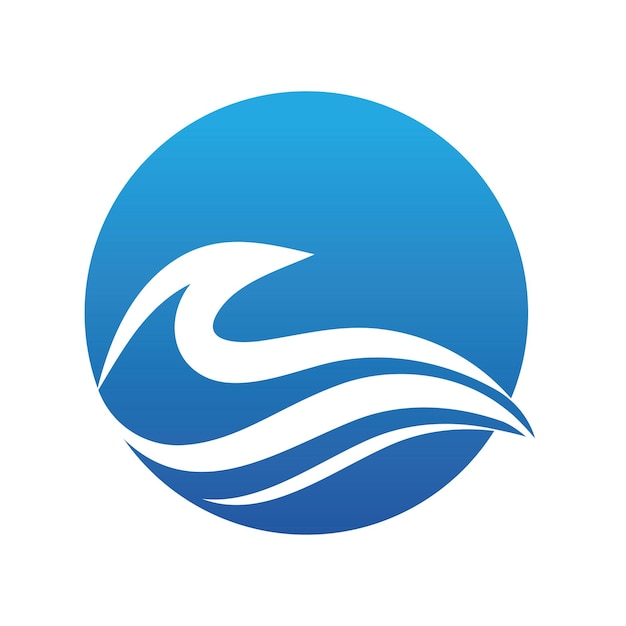 水の波のロゴデザインテンプレート