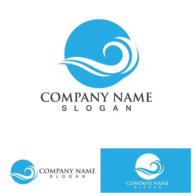 Water wave logo design template