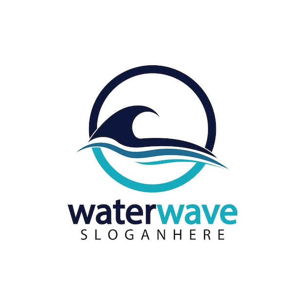 Water wave logo design template