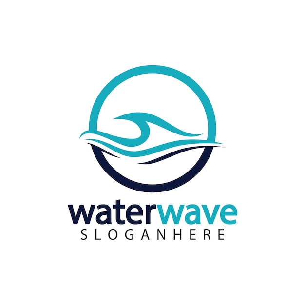 Water wave logo design template