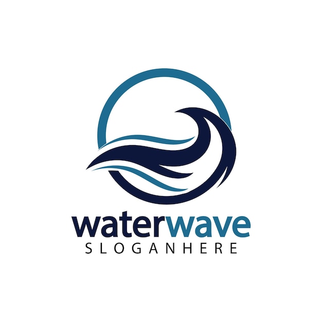 Water wave logo design template