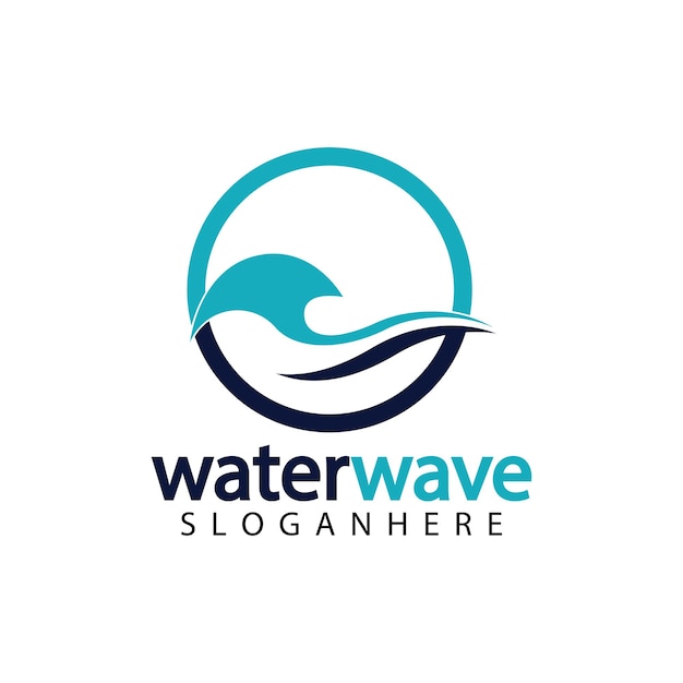 Water wave logo design template