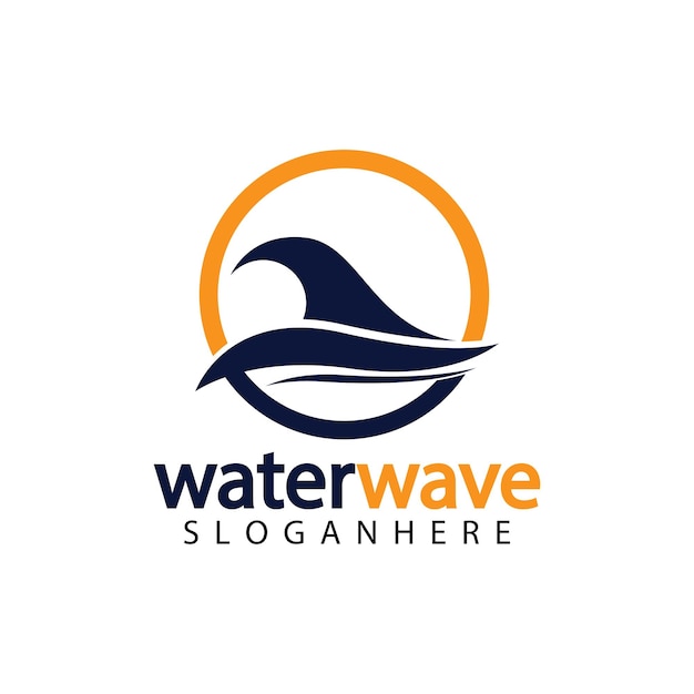 Water wave logo design template