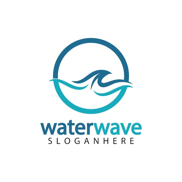 Water wave logo design template