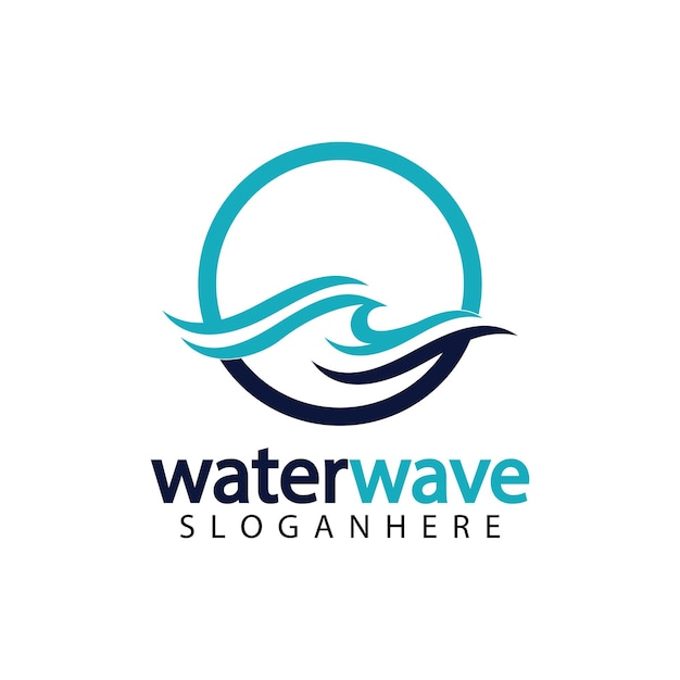 Water wave logo design template