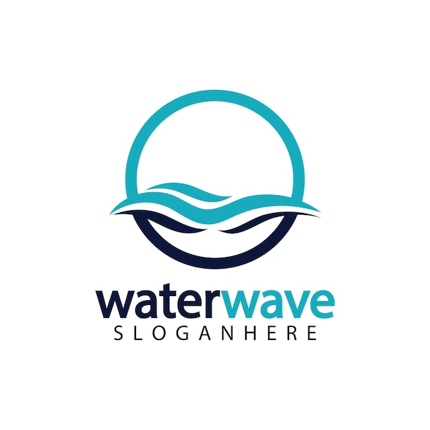 Water wave logo design template