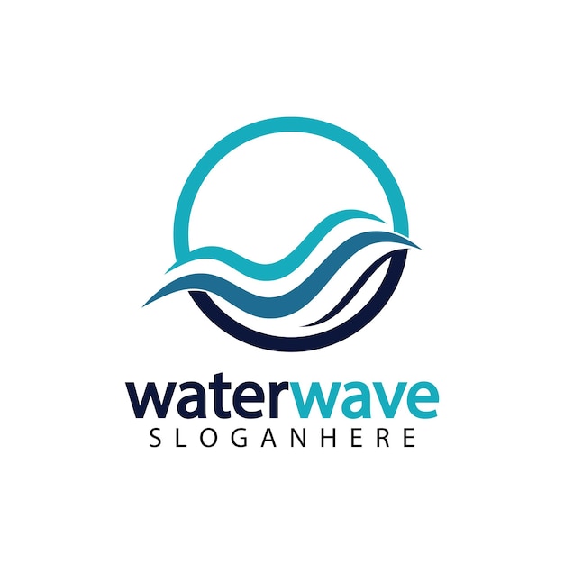 Water wave logo design template