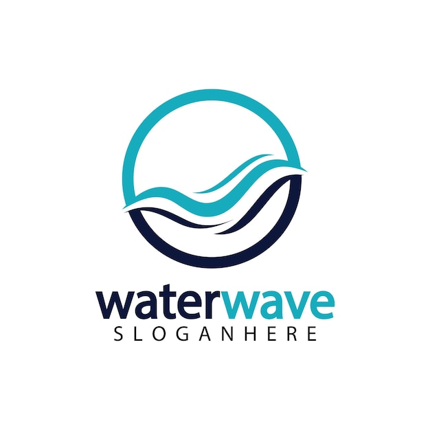 Water wave logo design template