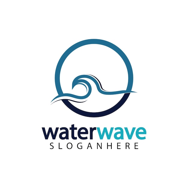 Vector water wave logo design template