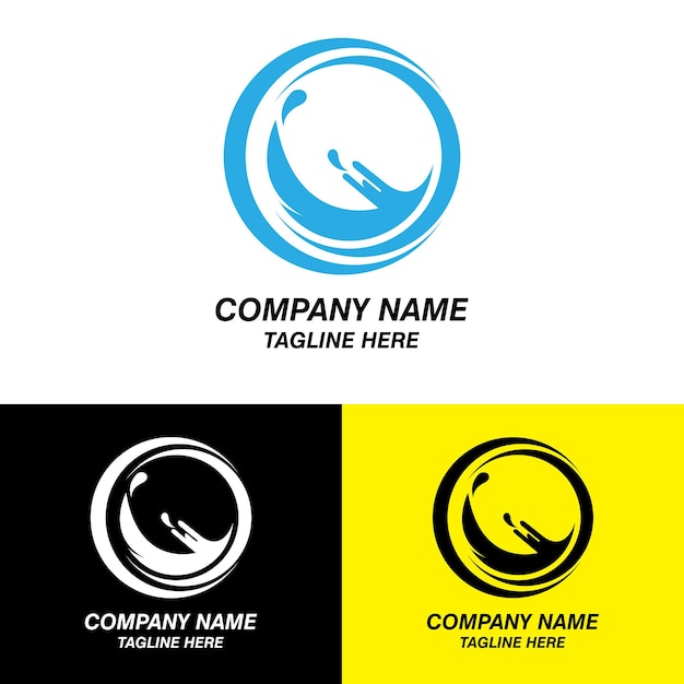 Water wave logo design