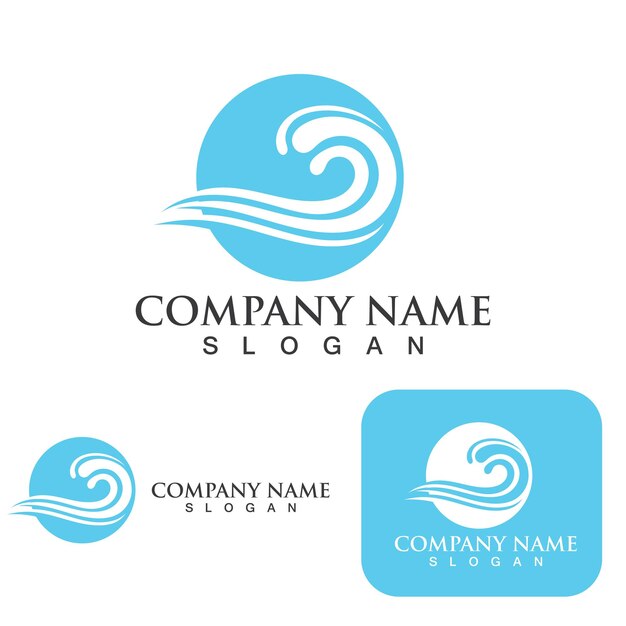 Water wave logo icon vector template