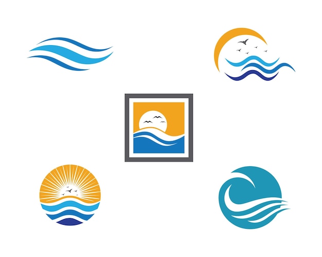 Water wave logo sjabloon