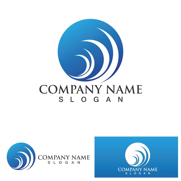 water wave logo template icon vector illustration design wave in circle shape