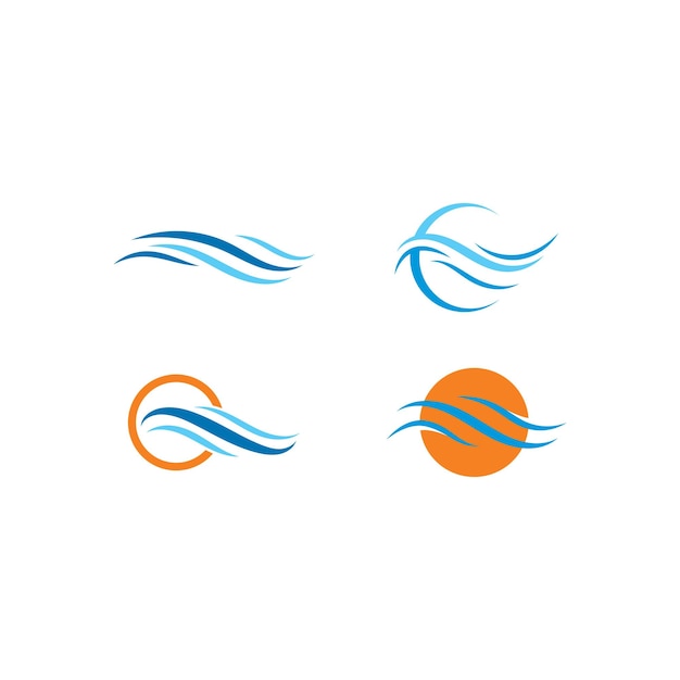 水波のロゴのテンプレート ベクトル アイコン イラスト