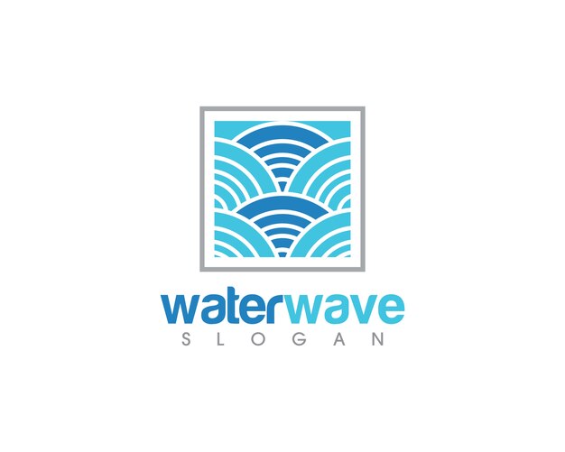 水の波のロゴテンプレートベクトル