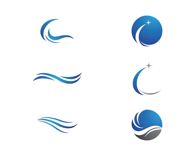 Water wave Logo Template vector