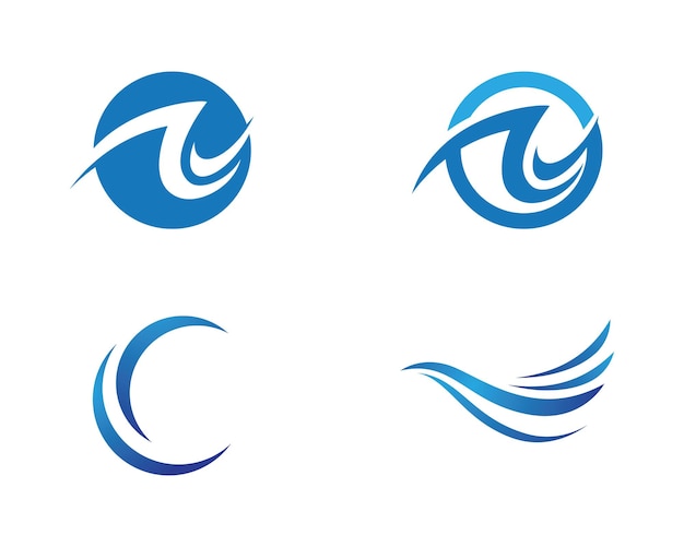 Water wave Logo Template vector