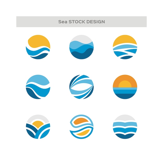 Water wave logo template