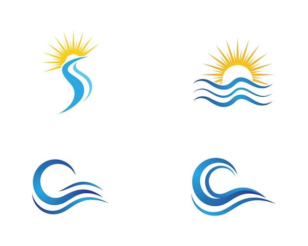 Шаблон логотипа волны воды