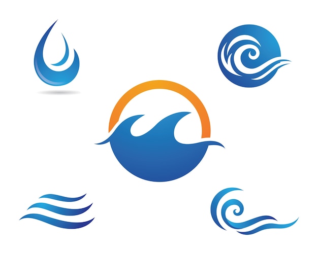 Vector water wave logo template