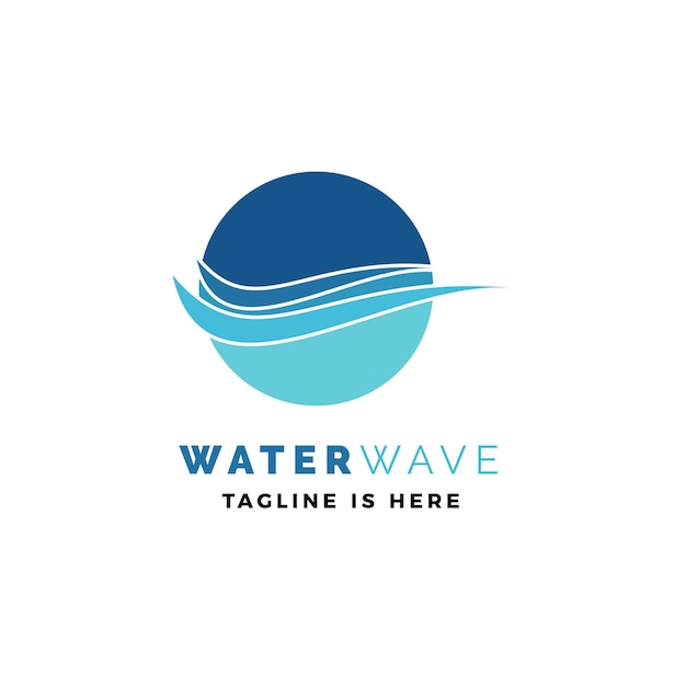 Illustrazione dell'icona del vettore del logo dell'onda d'acqua