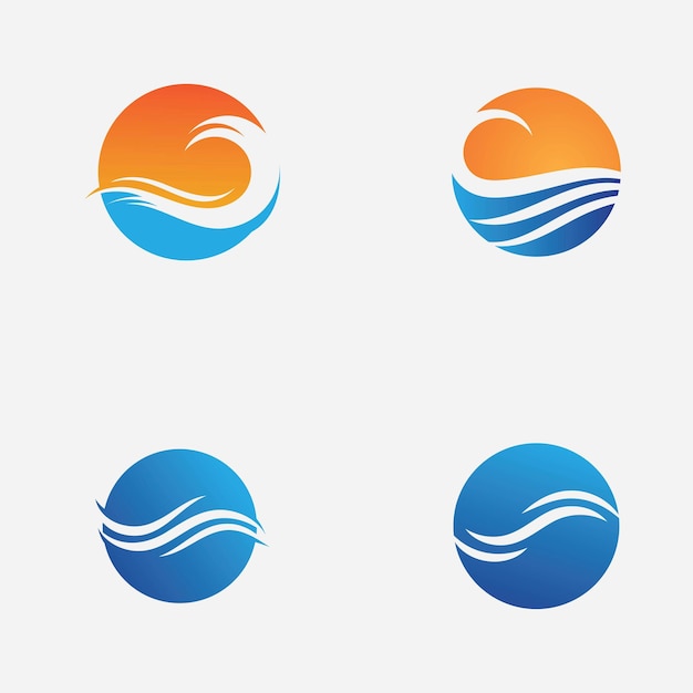 Immagine dell'icona del vettore del logo dell'onda d'acqua