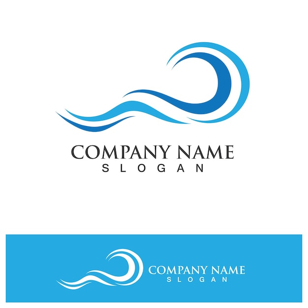 Water wave logo vector illustration design